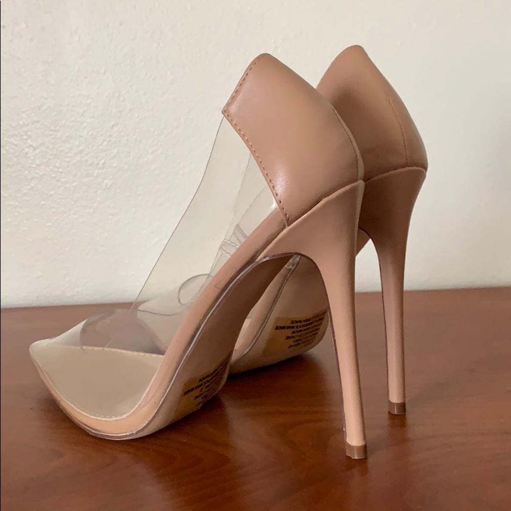 Clear and Nude Pointed Toe Heel - Picture 3 of 3